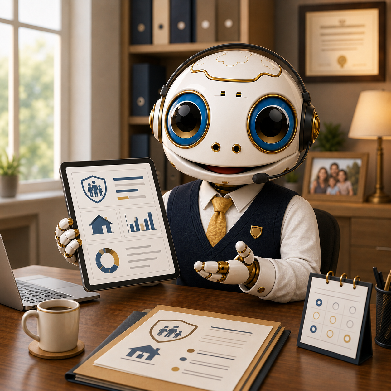 Agente presentando cotización personalizada al cliente con tablet