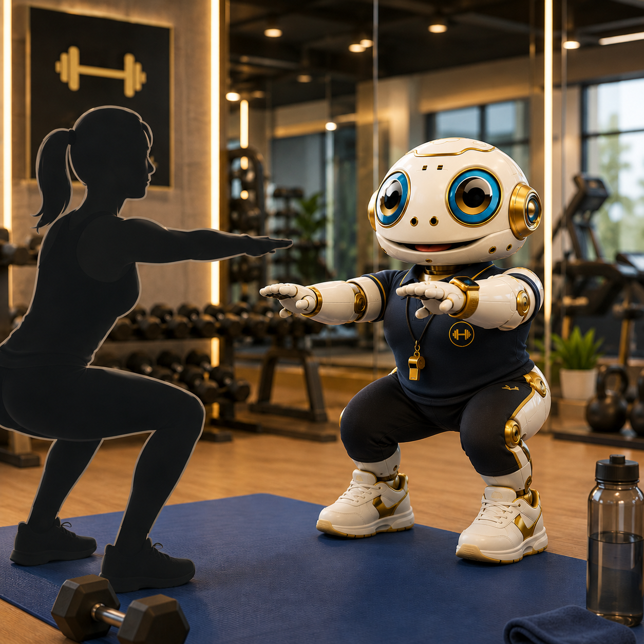 Personal Trainer running a live training session with a client